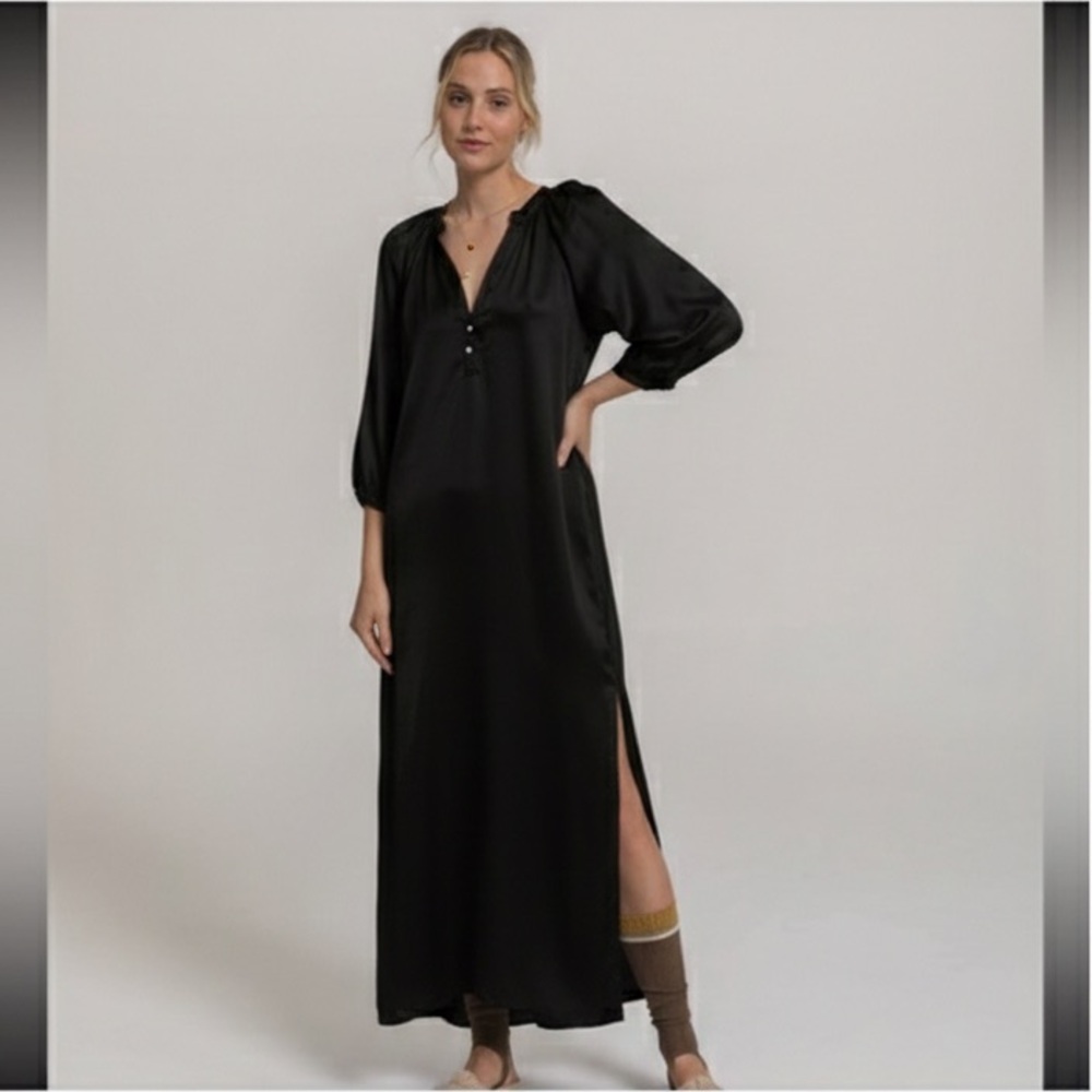 CALI DREAMING Fez maxi silk satin midi maxi dress size xs women’s designer